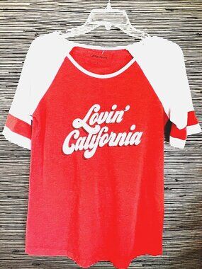 "Lovin' California" Camp David Orange T-Shirt Women's Size S/ Small Short Slvs